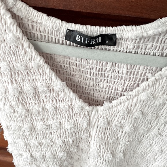 Cute White Smocked Dress - Picture 3 of 3